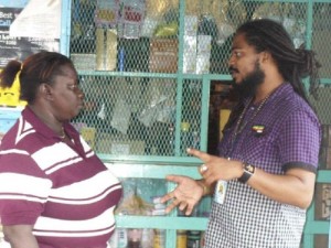 Juliet Holgate-Dixon, treasurer of the Forward Step Foundation, and Miguel 'Steppa' Williams discuss the organisation's financial affairs.
